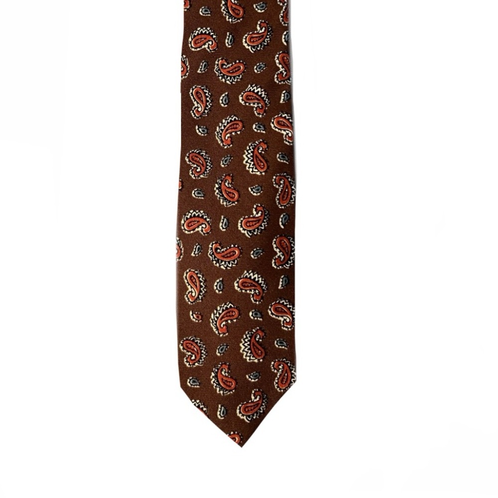 *New w/ Tags* J.Crew Silk Tie - One Size - Brown/White/Red - No Snags - No Holes